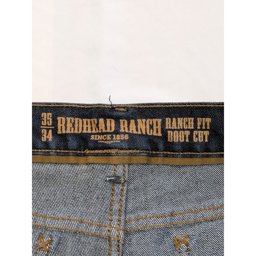 Redhead Ranch Ranch Fit Boot Cut Jeans 35x34 Dark Indigo Stretch - Picture 9 of 12